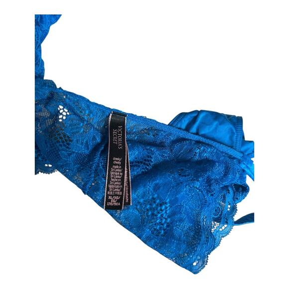 Victoria's Secret Very Sexy Bombshell Shine Cheeky Panty blue lace crystals XL - Picture 11 of 11